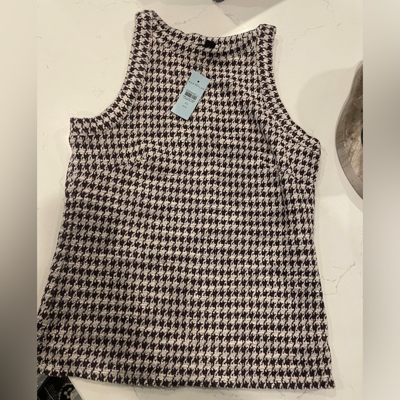 ANN TAYLOR HOUNDSTOOTH TANK XS PETITE - Picture 1 of 2